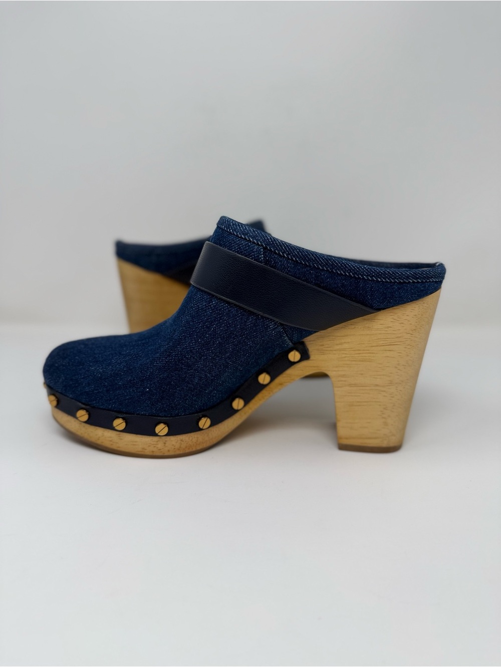 New Veronica Beard Dacey Denim Clog Blue Sz 8 - Picture 10 of 13